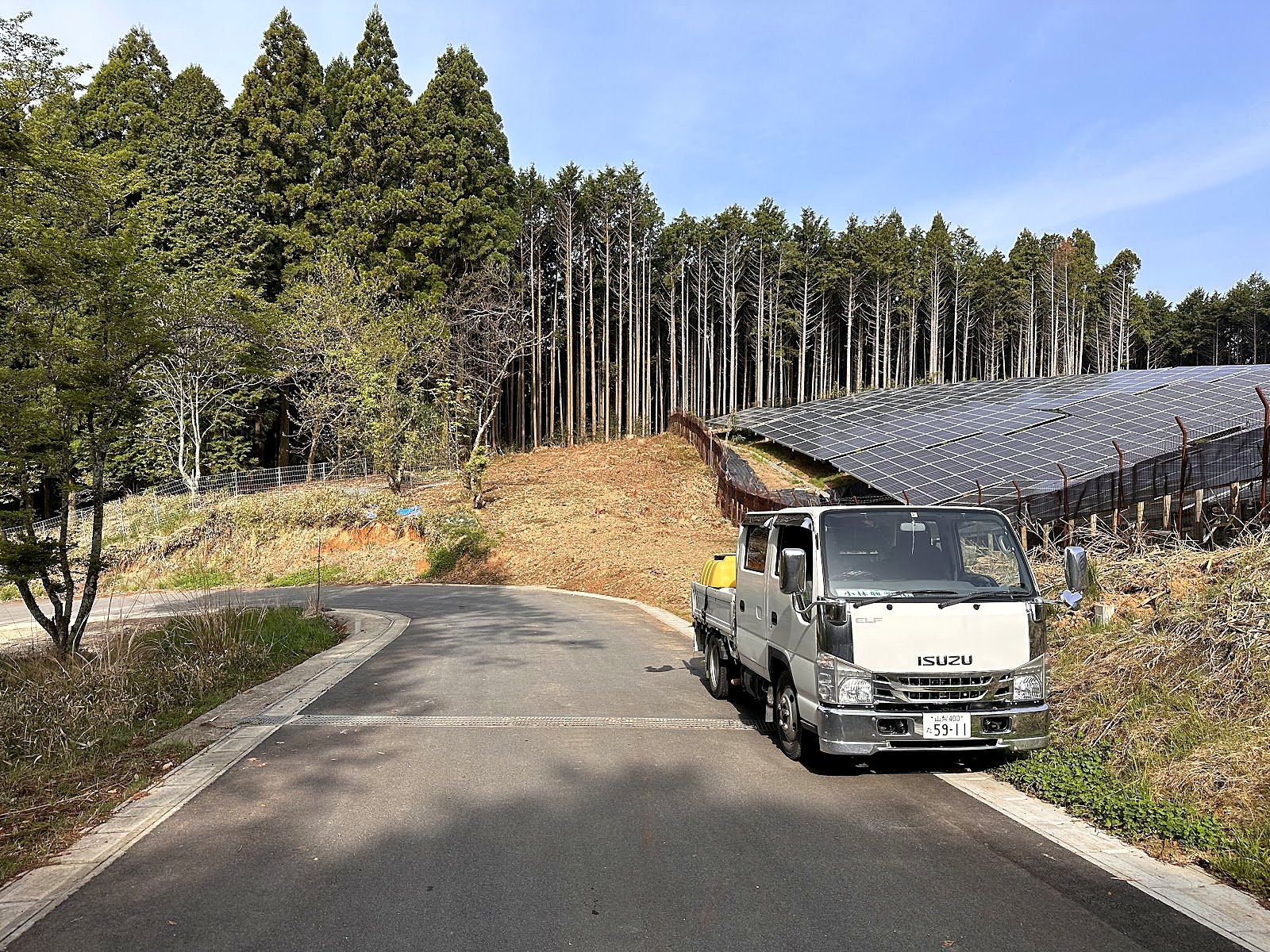 原木を積んで搬出